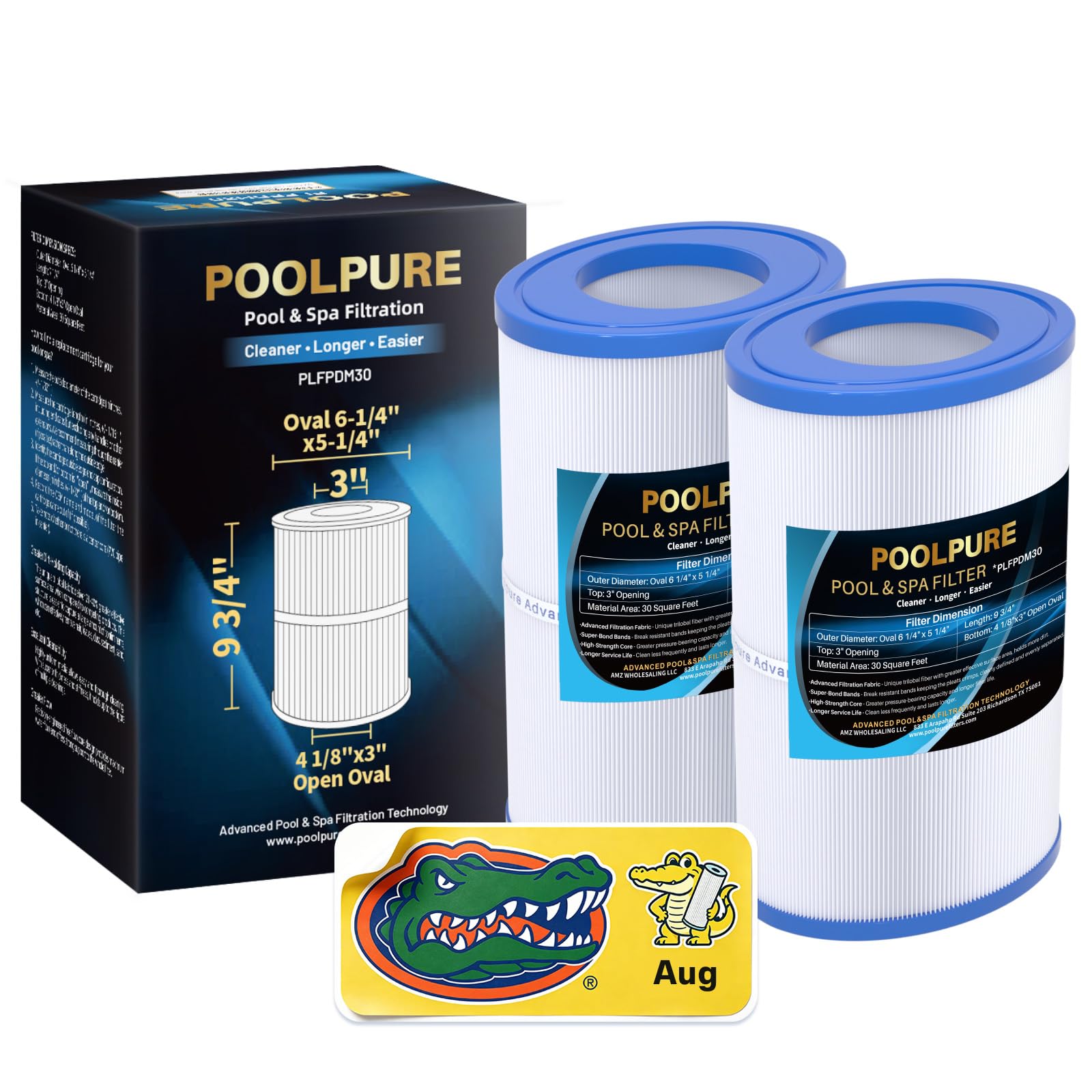 POOLPURE Lot de 2 filtres ovales PDM30 compatibles avec Les jacuzzis Dream Maker 461269, 30 m²