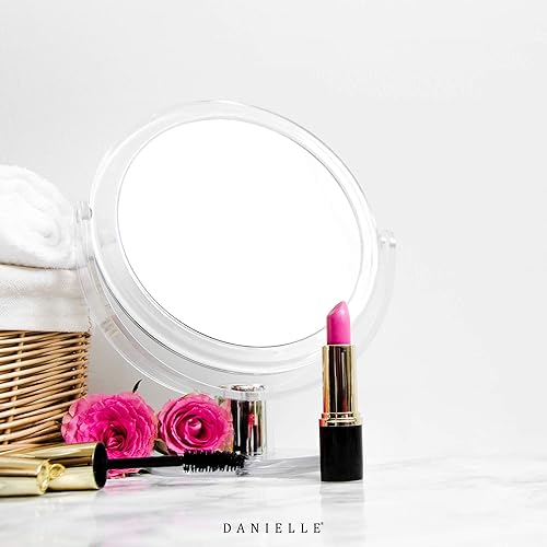Miniatura 5 de Danielle Creations - Espejo de maquillaje de doble cara de 6.75 pulgadas con vidrio Ultra Vue, 12 magnficaciones, acrílico transparente