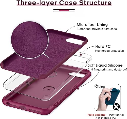 Miniatura 10 de LeYi Funda para iPhone 876s6 con soporte y 2 protectores de pantalla de cristal, silicona líquida verde a prueba de golpes para mujeres, niñas y