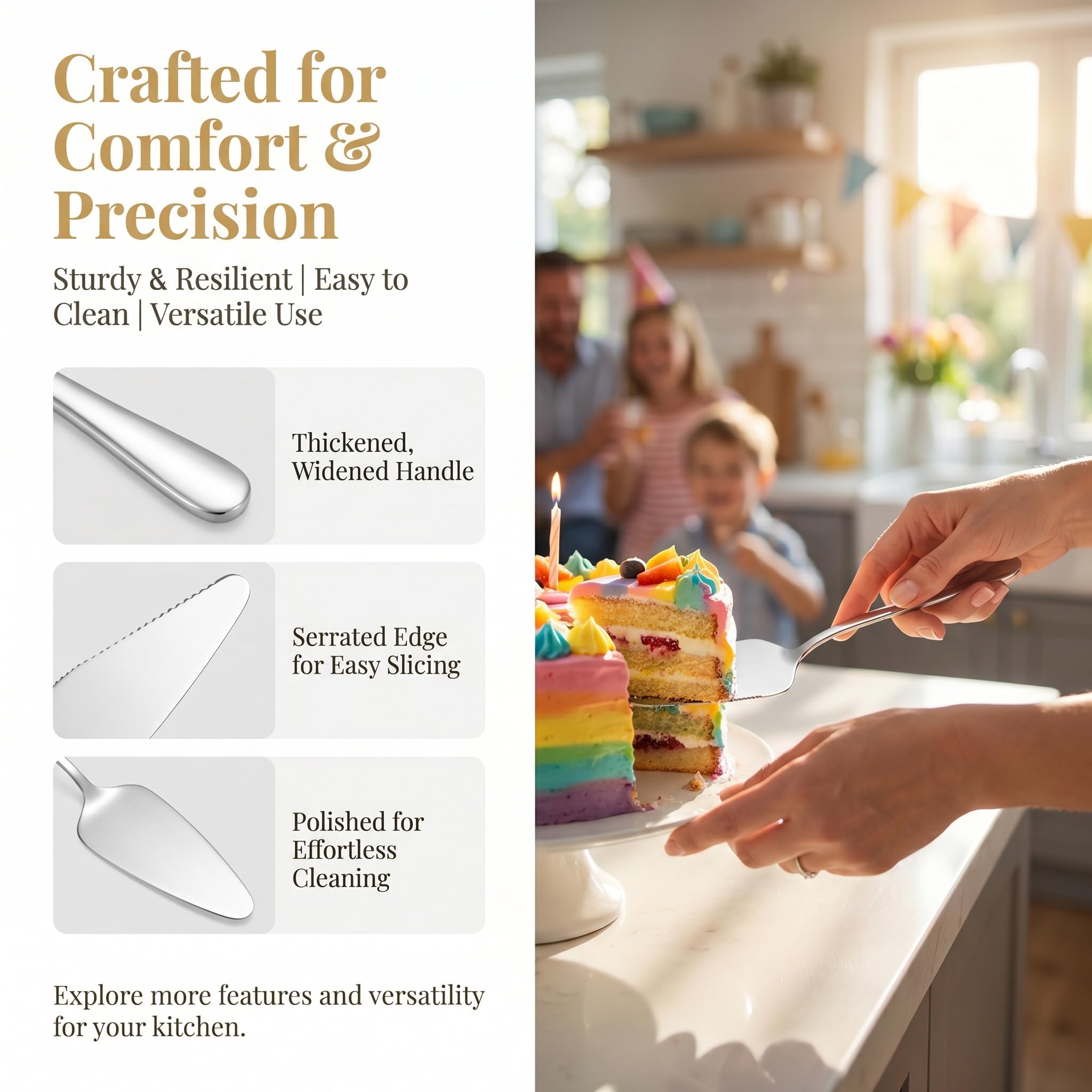 Wedding Cake Knife Set - Siutaga Stainless Steel -5