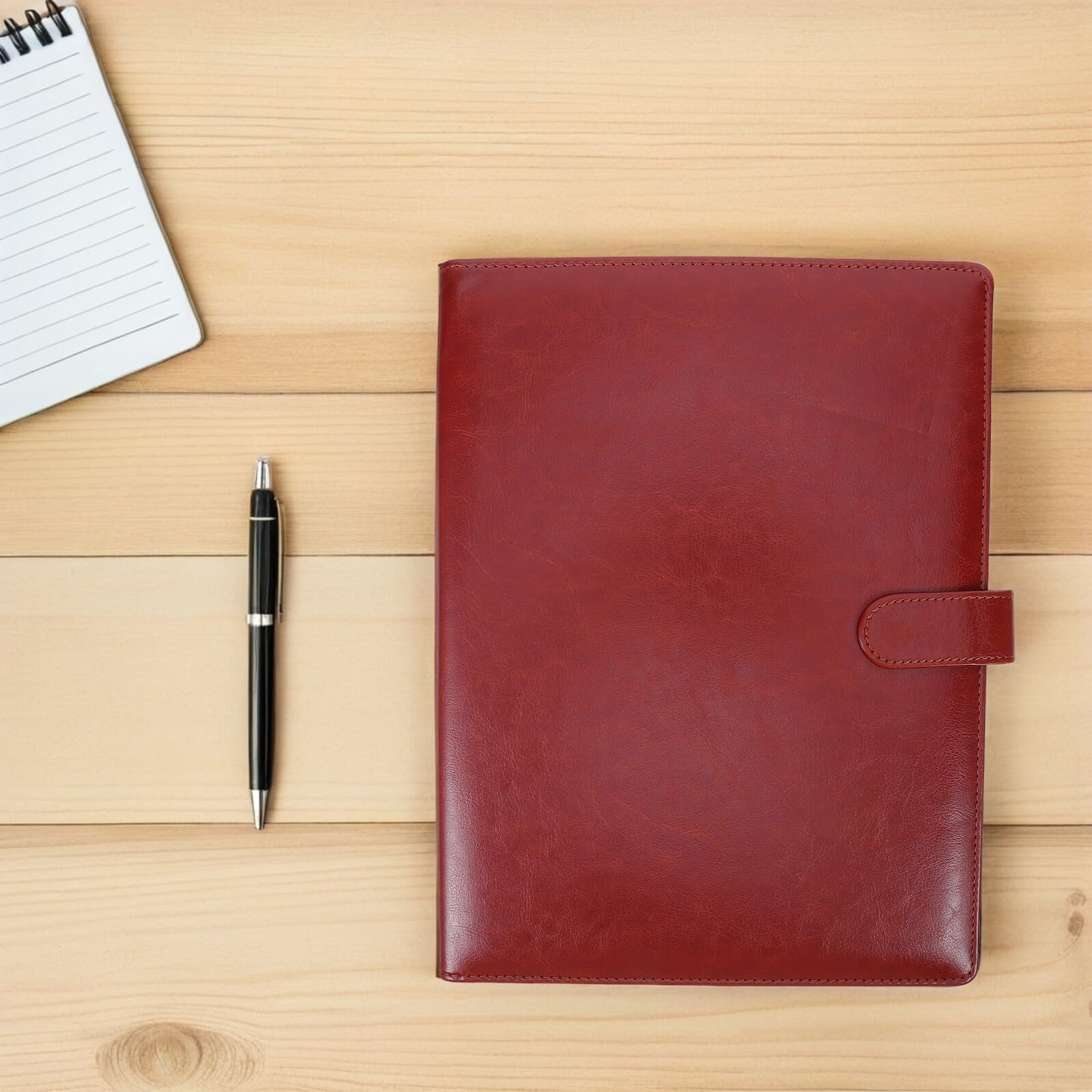 Porte-blocs-notes Multifonctionnel en Cuir Pu A4 pour Réunions et Bureau