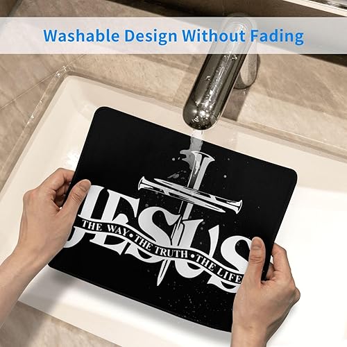 Miniatura 6 de Jesus The Way, Truth, Life - Alfombrilla de mouse impermeable para computadora portátil de escritorio, tamaño 8.6 x 7 pulgadas