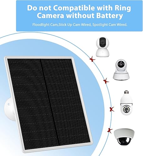 Miniatura 3 de LP Panel solar de 6 W para cámara de seguridad inalámbrica para exteriores, compatible con cámara de vigilancia alimentada por batería recargable,