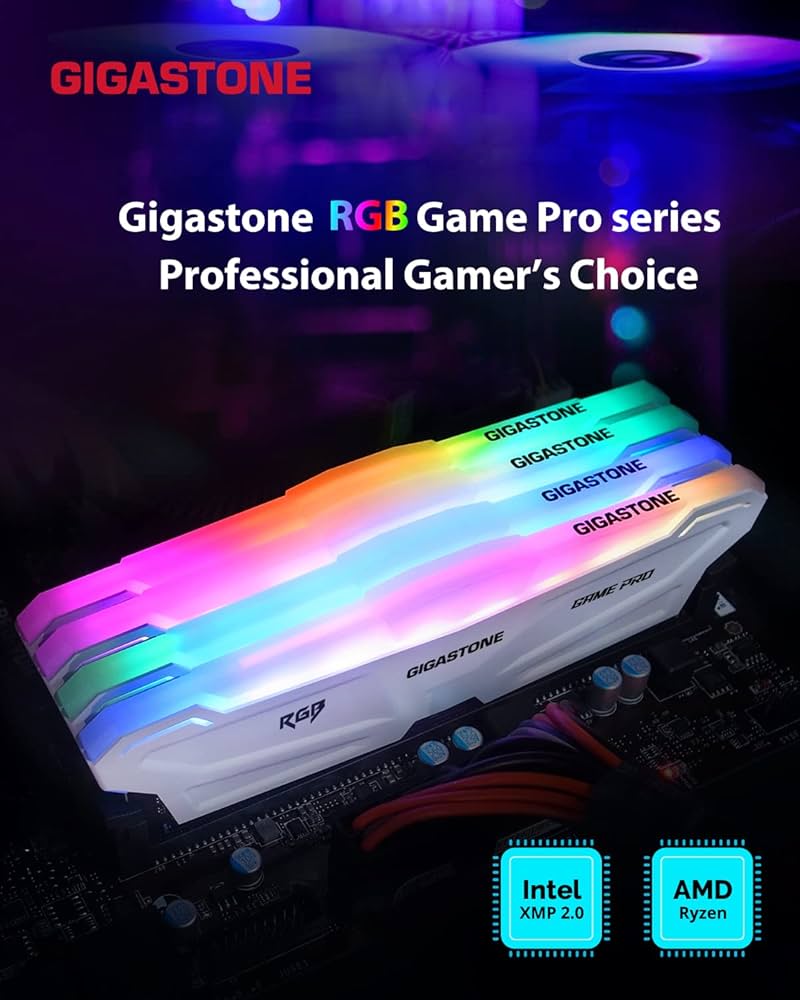 GIGASTONE DDR4 3200MHz 32GB RGBメモリ DDR4 RAM】 GIGASTONE Game Pro 32 GB Kit (2 x 16 GB) DDR4