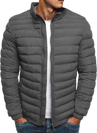 Men's Lightweight Zip Up Puffer Jacket Waterproof Warm Winter Down Jacket for Men puffer Coat packable