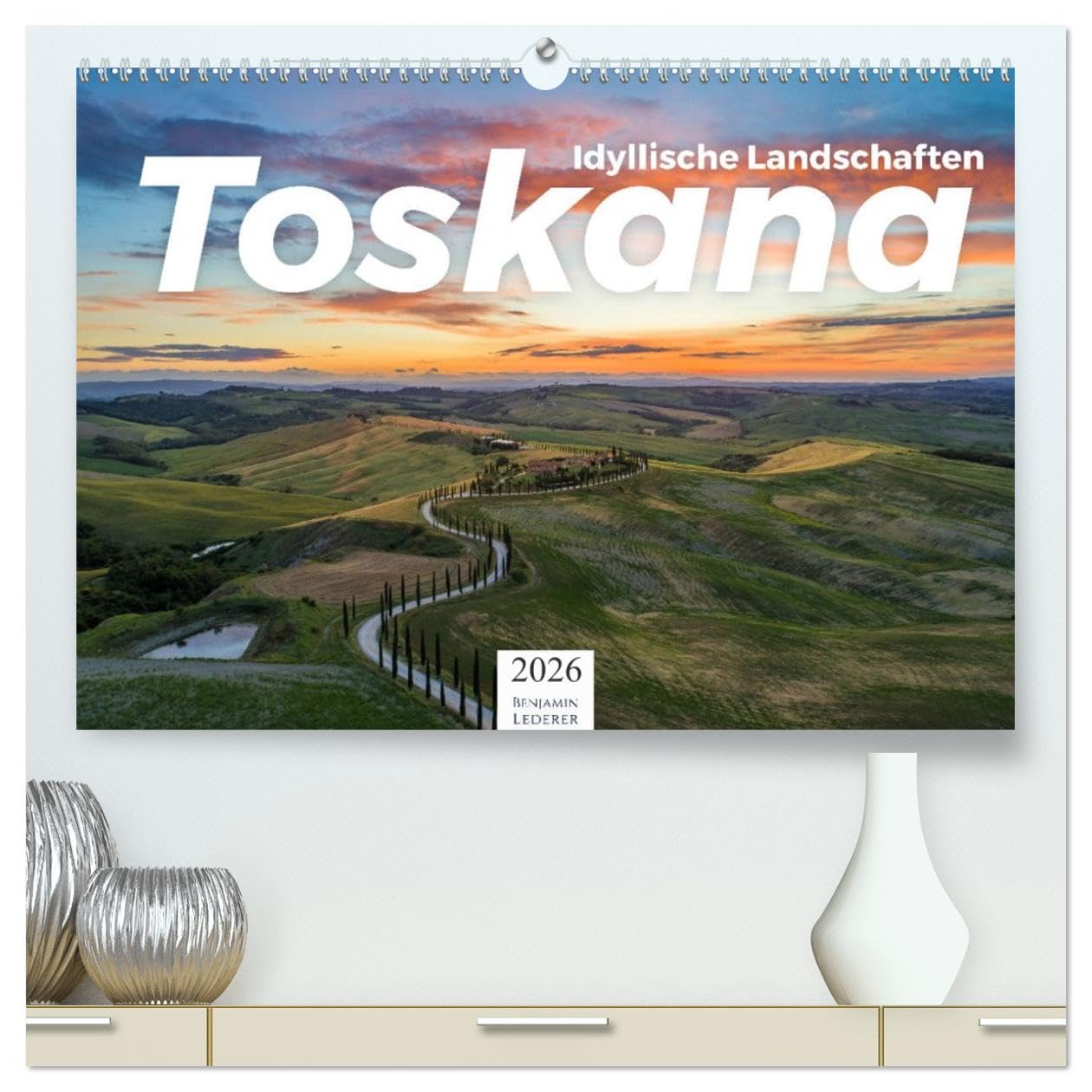 Toskana - idyllische Landschaft (hochwertiger Premium Wandkalender 2026 DIN A2 quer), Kunstdruck in Hochglanz: Entdecken Sie die wundervolle Landschaft der Toskana. (CALVENDO Orte)