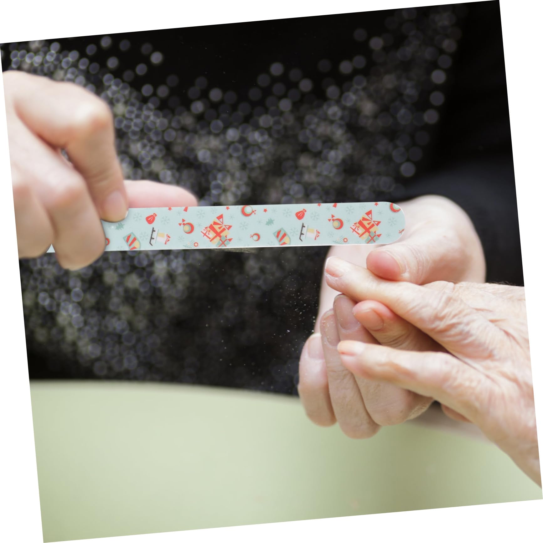 Healvian 5 Sets Nagelfeilen-set mit Weihnachtsmotiv Doppelseitiger Fingernagelfeilenblock Maniküre-puffer für Die Feiertagspflege Stück * 5