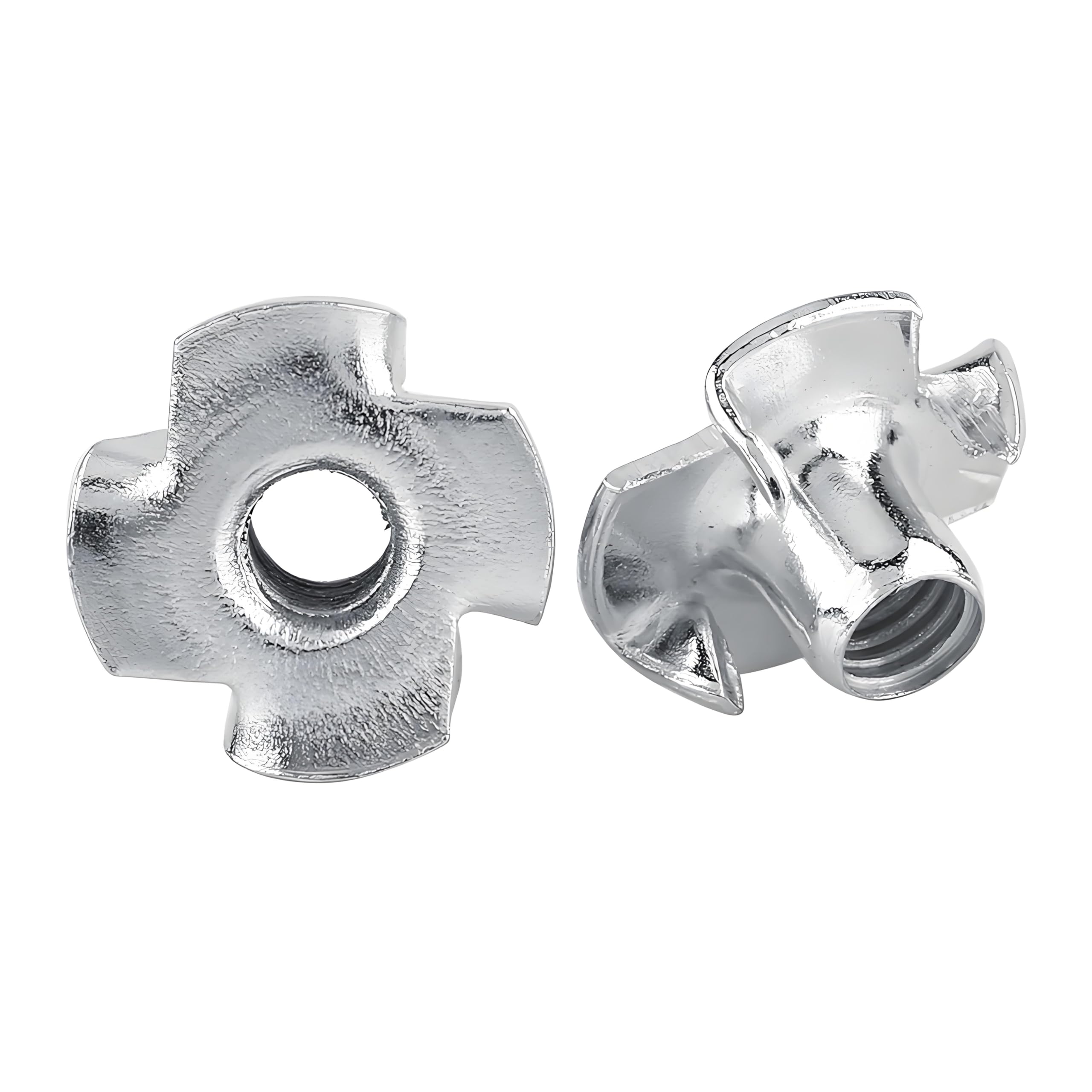 Dadi a T 50 Pezzi Acciaio al Carbonio Zincato M3/M4/M5/M6/M8 4 Punte Dadi Guida T Dado Filettato per Artigiani Mobili in Legno Inserti Blindati Dado a Ragno (M3×50)