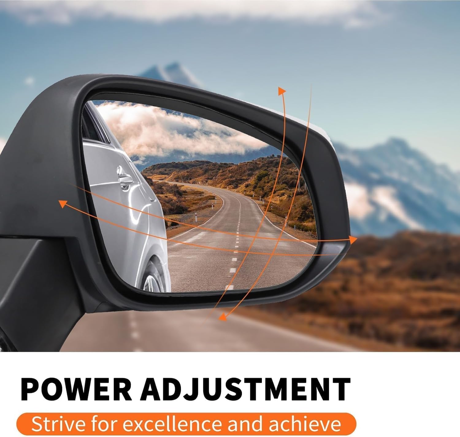 Right Passenger Side Mirror Assembly Compatible with RAV-Four 2019-2024 Heated Power Turn Signal Light Blind Spot Match Manual Folding White 879100R271 (8Pins)