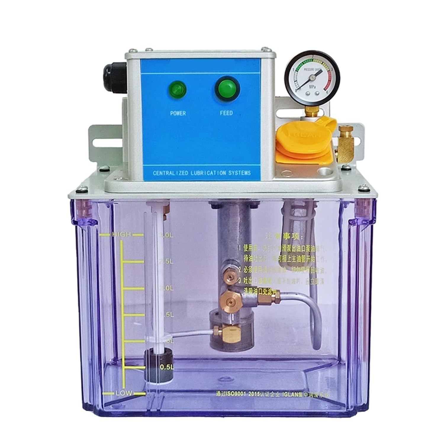 JDL4 3L Precision Electric Pressure Relief Thin Oil Gear Lubrication Pump for CNC Volumetric Lube System(220V,No Pressure Switch)