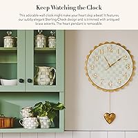 Vista 2 de MACKENZIE-CHILDS Sterling Check Heart Pendant Wall Clock