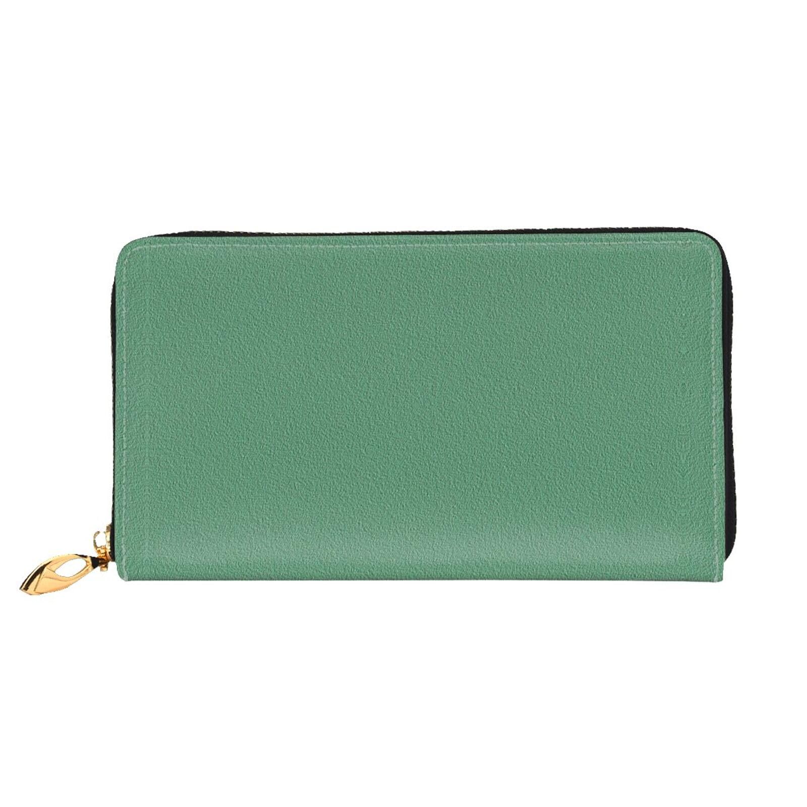 Cartera larga de piel con cremallera y patrón azul, Cartera larga 4