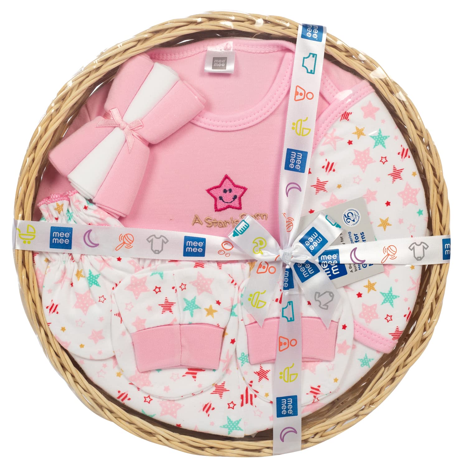 Mee Mee's Pampering Gift Set for New Borns (8 pcs, Dark Pink)