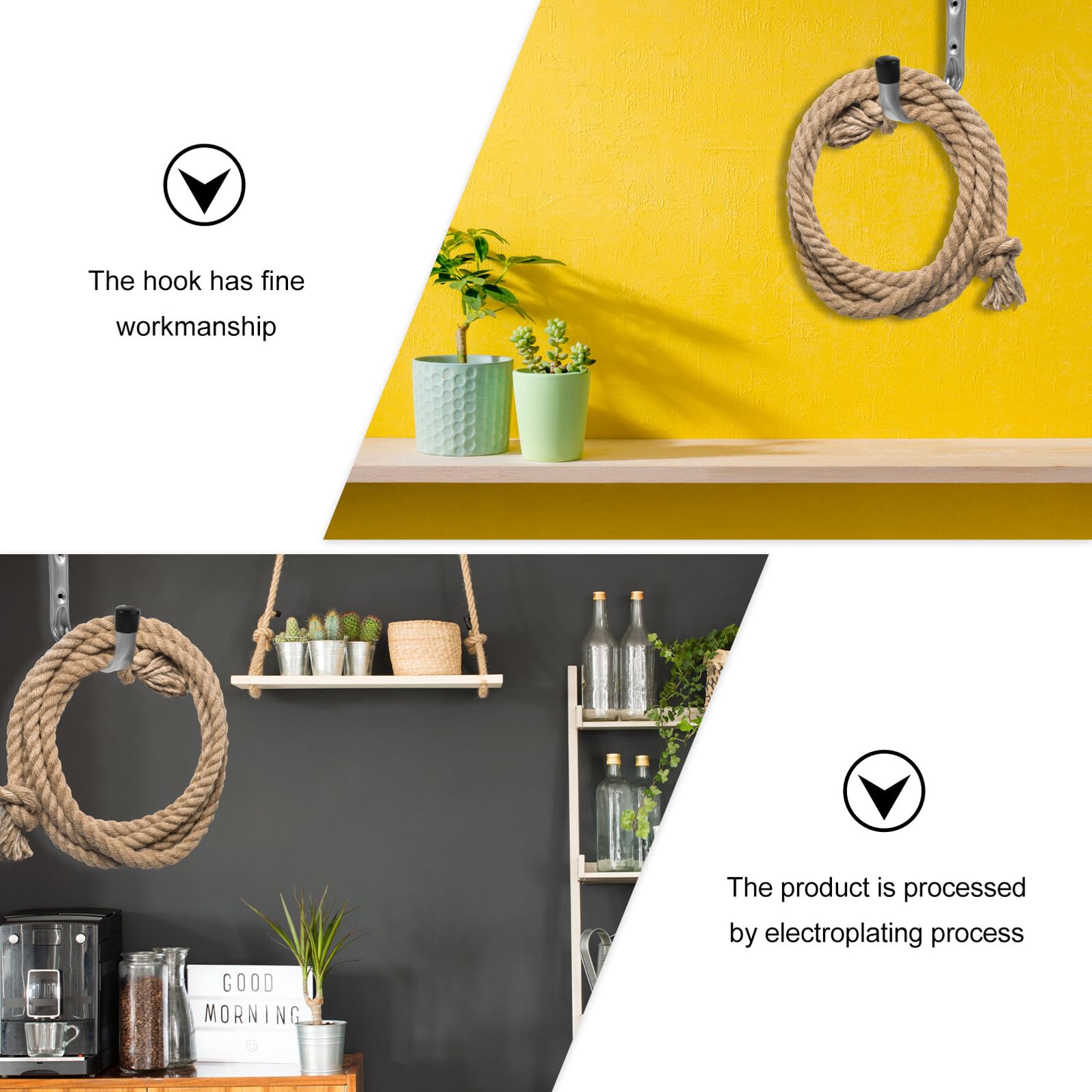 5 Stück Teiliges Verzinkte Stahlrohr wandhaken Schwerlastfähige Garagen organizer Wandmontierte Werkzeughalter für Garage Garten Fahrrad Gartenschlauchaufhängung Rostfrei Einfache