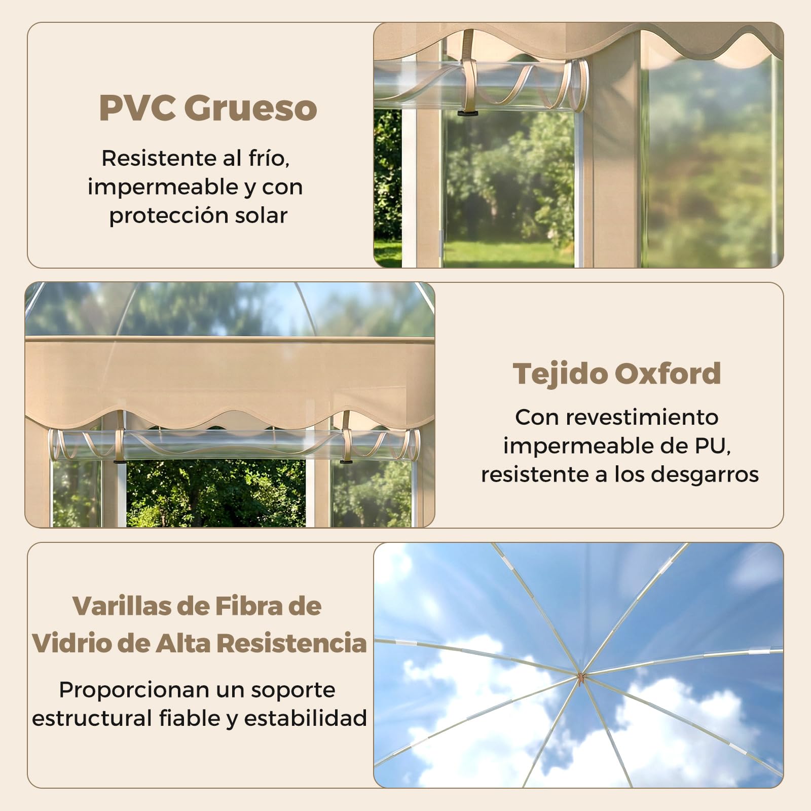 COSTWAY Tienda de Campaña Deportiva para 8-10 Personas, 305 x 305 x 210 cm, Carpa Burbuja Transparente, Panorámico de 540°, Animar, Pescar y Acampar