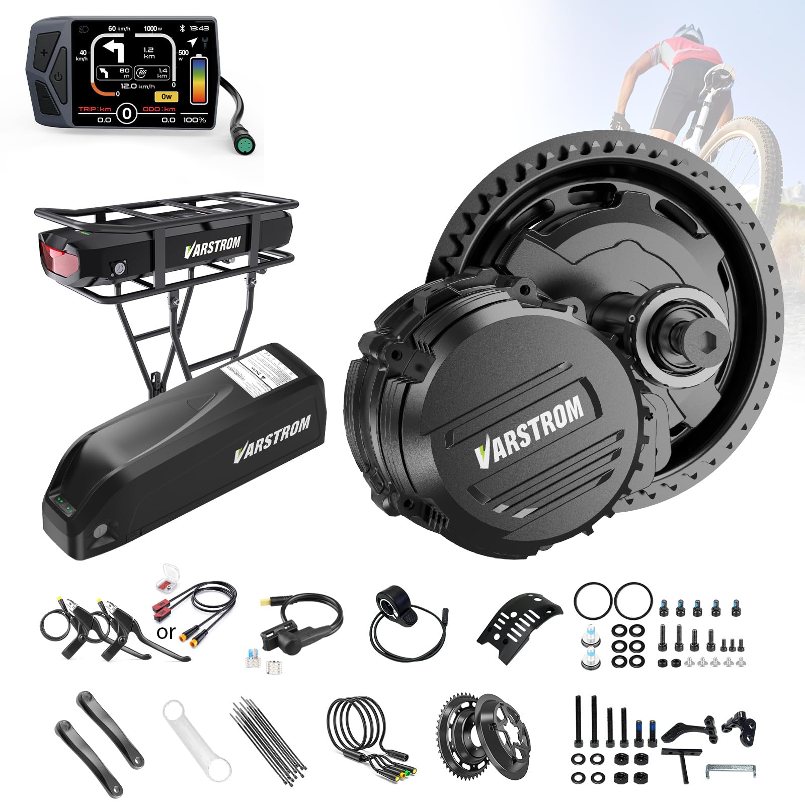 Amazon.com : Varstrom 48V1000W Mid Drive Motor Kit - TSDZ16 160N.m