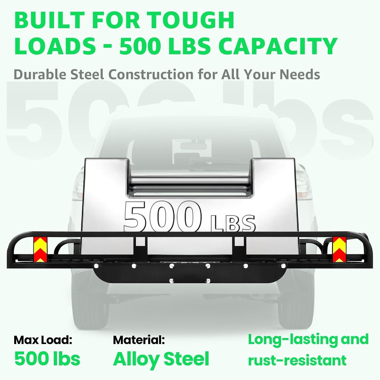50" x 28.3" x 5", Folding Trailer Hitch Cargo Carrier with Ramp | Heavy Duty Trailer Hitch Basket Cargo Carrier with Portable Wheelchair Ramp | 500 Lbs. Cap Fit 2" Receiver