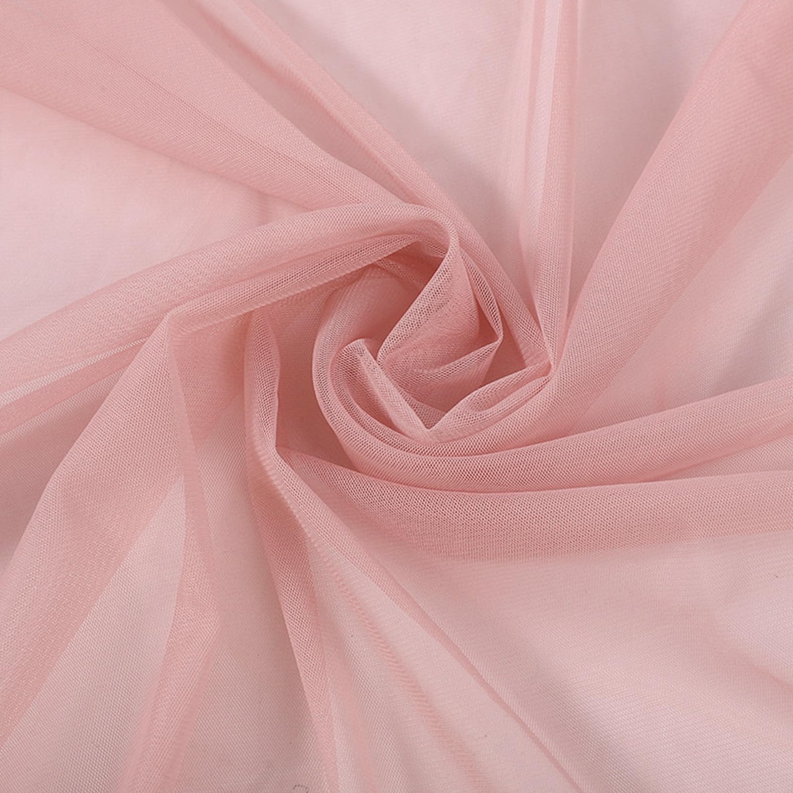Premium Polyester Tulle Fabric, 5M x 1.6M Pink Sheer Mesh Netting for DIY Sewing Crafts Wedding Decor, Lightweight Decorative Material for Veils Costumes Party Backdrops (5m*1.6m+Pink)