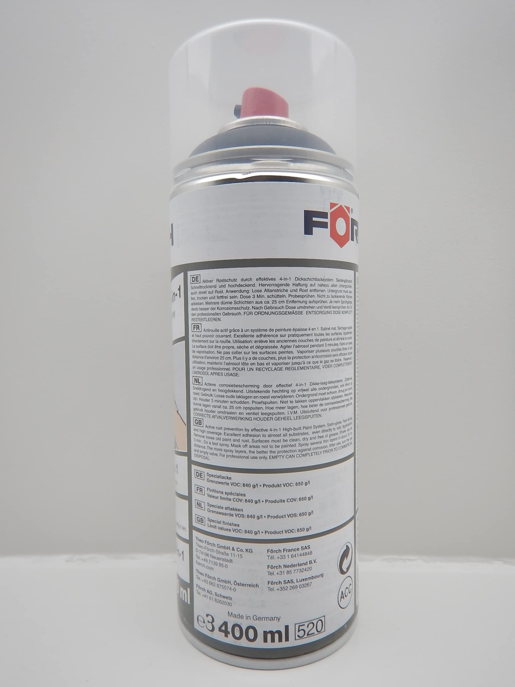 4 in 1 RAL 9005 SCHWARZ DICKSCHICHTLACK LACK SPRAY SPRAYDOSE 400ML (6)