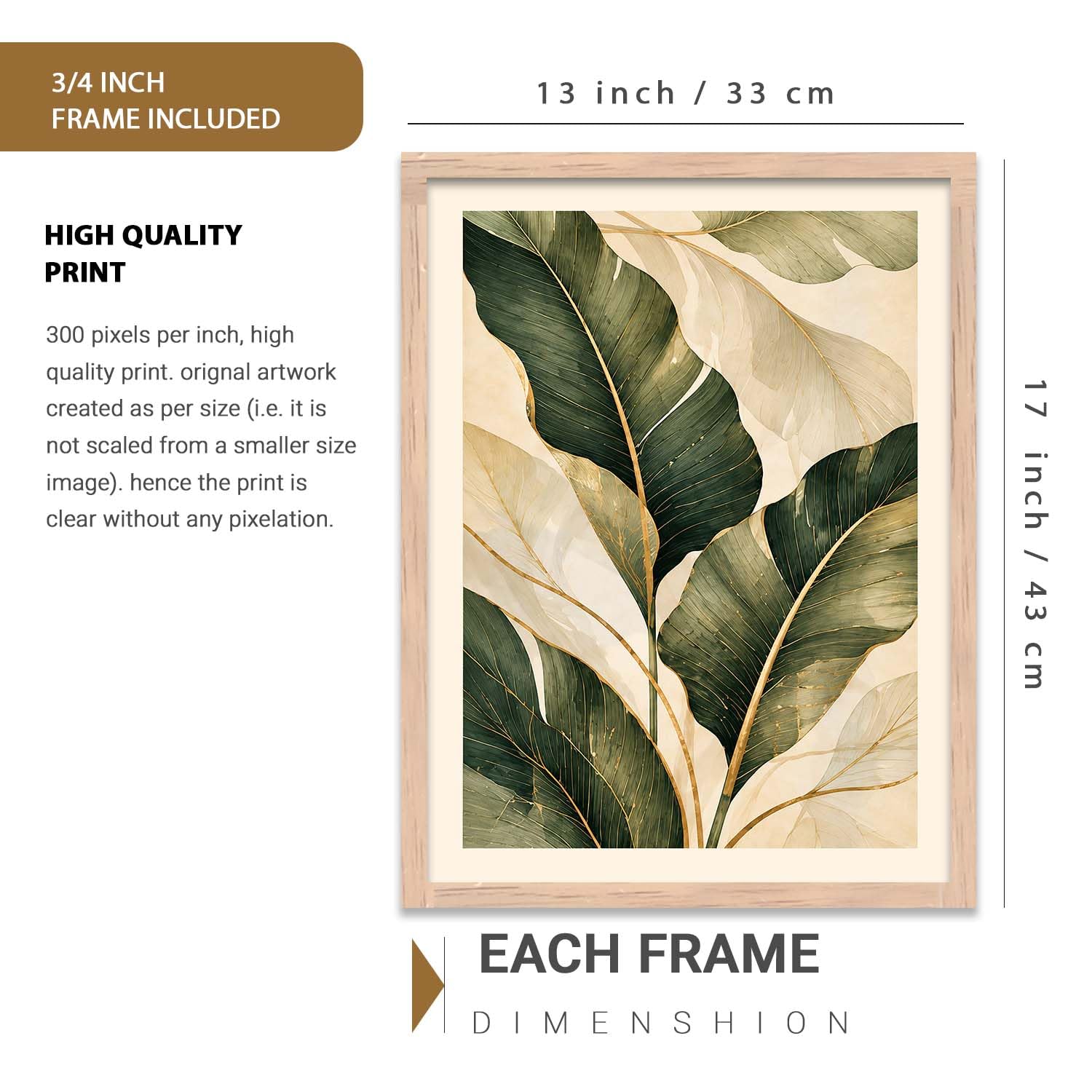 BOHO Wall Art Set - 3 Framed Prints -2