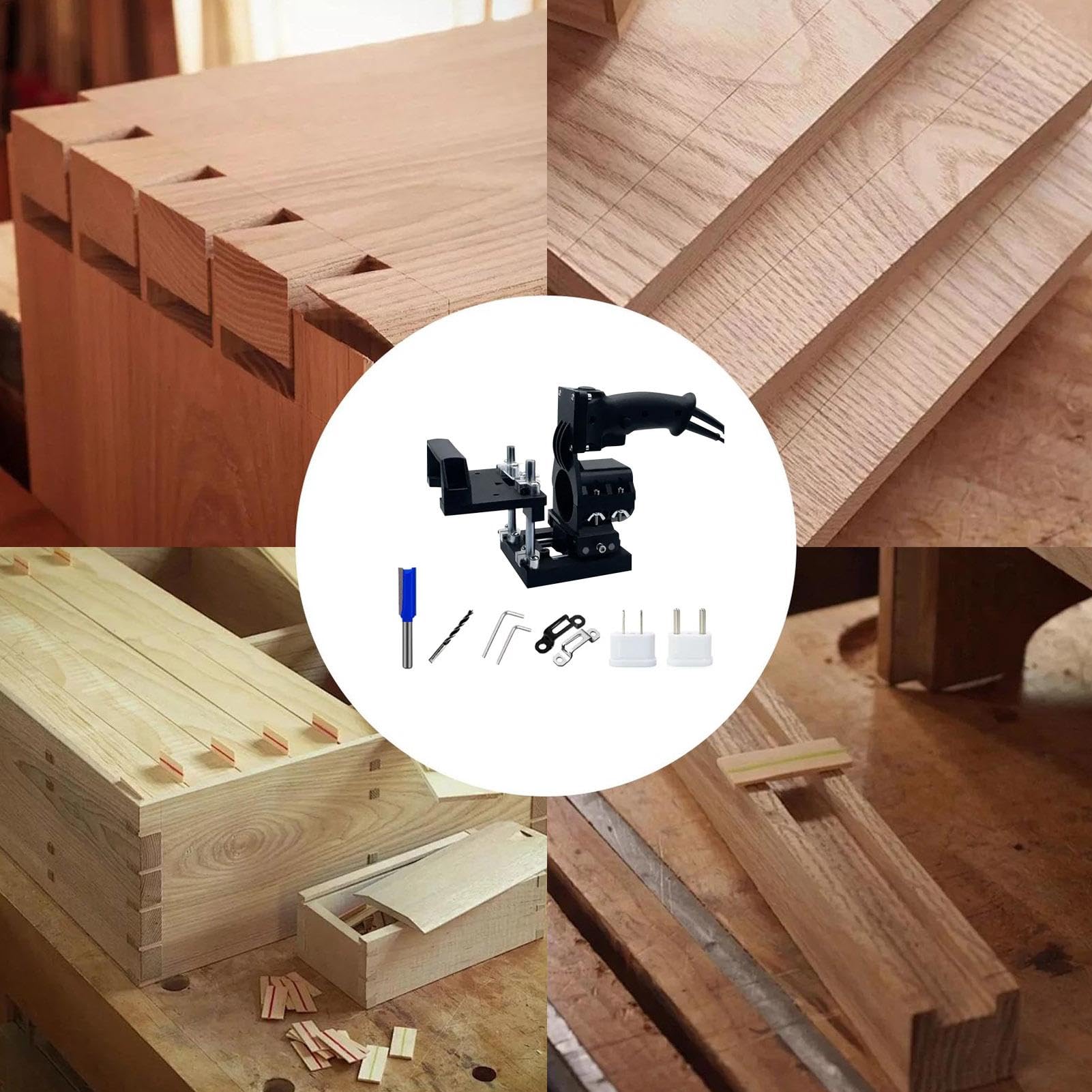 Herramientas para mortaja y espiga Herramienta fresadora ajustable en | Soporte Para Plantilla De Máquina Ranuradora para Trabajos de Carpintería de Muebles de Madera
