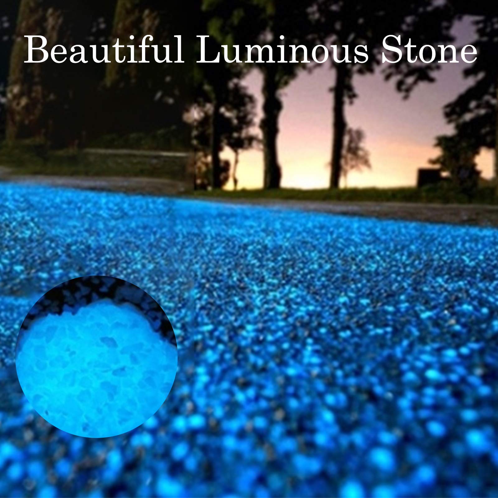 Herefun Pietre Luminosi, 300g Pietra Luminosa Giardino, Ciottoli Luminosi Fluorescente, Ciottoli Fluorescenti Incandescente Blu Decorazione per Acquario, Vialetto, Decorazioni all'Aria Aperta (Blu)