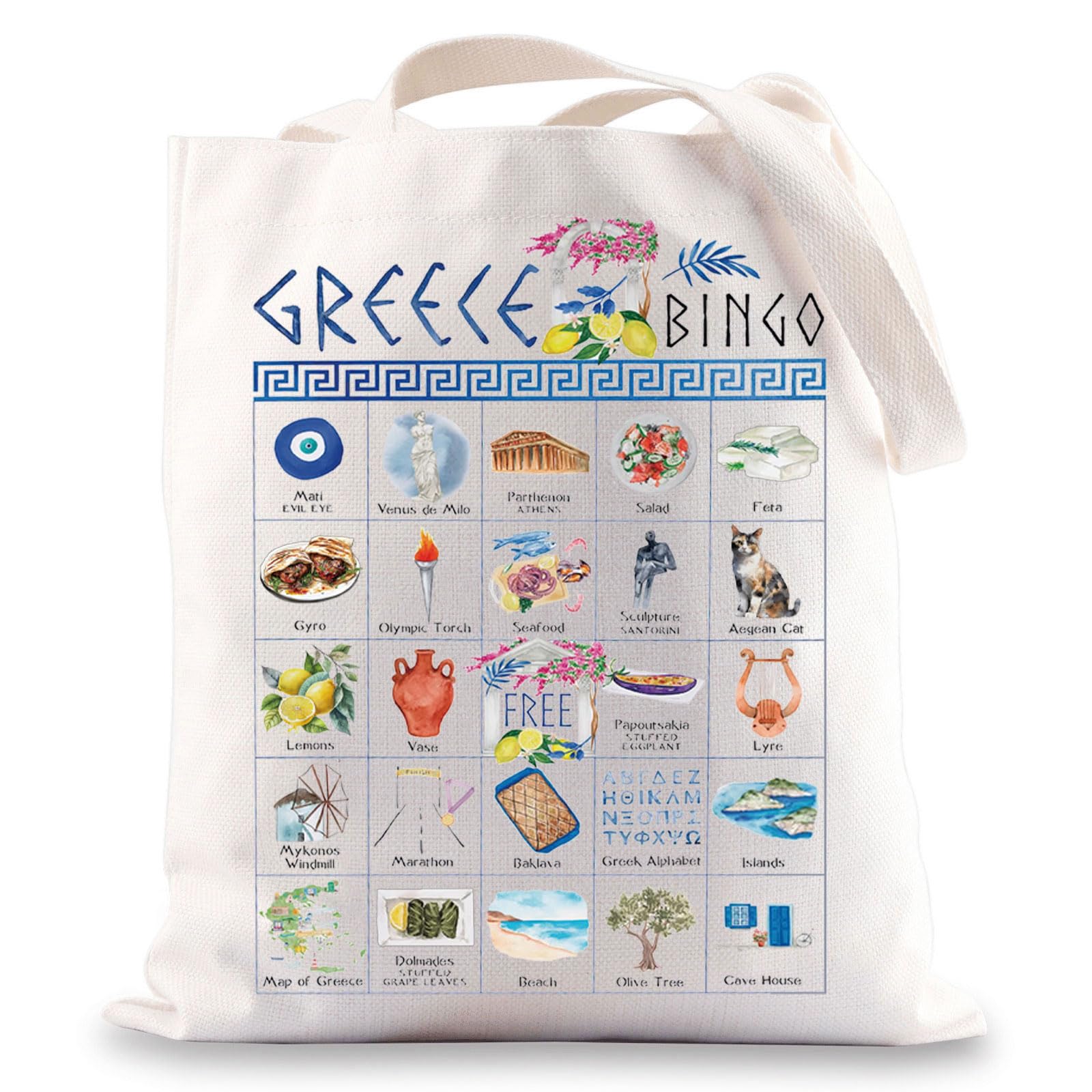 G2TUP Greece Travel Tote Bag Greece Trip Gifts Greece Shopping Bag Greece City Themed Gifts