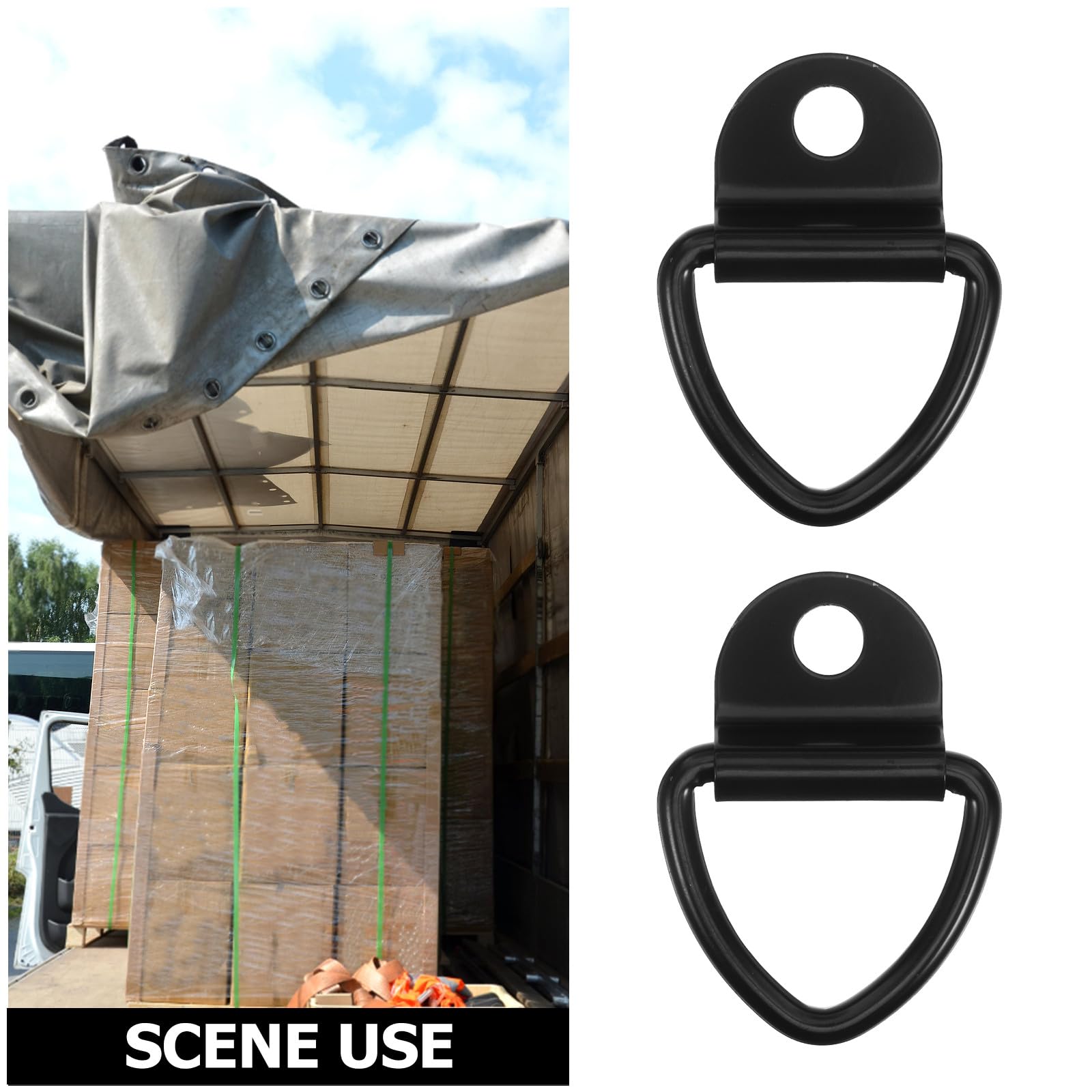 Ganci di Traino Zincati a d 10 MM Set 4 Pezzi Ancoraggi per Rimorchi e Camion Accessori per Fissaggio Carico su Auto Camper e Atv Resistente alle Intemperie Uso Esterno