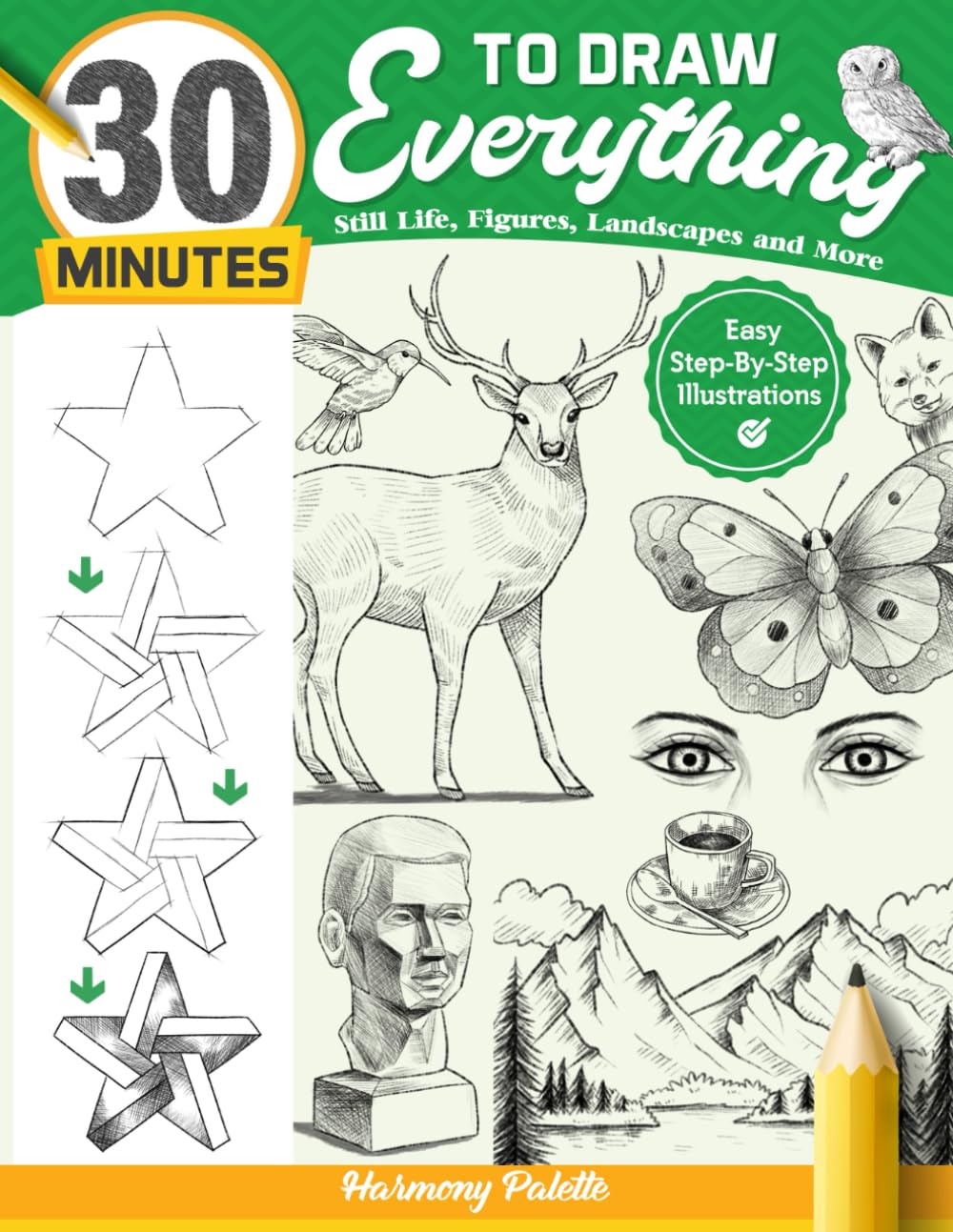 30 Minutes to Draw Everything: Easy-to-follow Steps and Techniques of Still Life, Figures, Landscapes, and More, Drawing Guide Book for Adults and Beginners to Learn Sketching and Shading