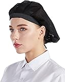 Nanxson 3pcs Chef Hat Kitchen hat Food Service Hair Nets Mesh Cap Cooking Chef Cap CF9060 Black