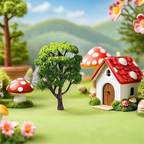 Miniatura 9 de Modelo de árboles en miniatura Paisaje Paisaje Ferrocarril Paisaje Árbol Plástico Pinos Arquitectura Árboles Tren Ferrocarriles Árboles para DIY