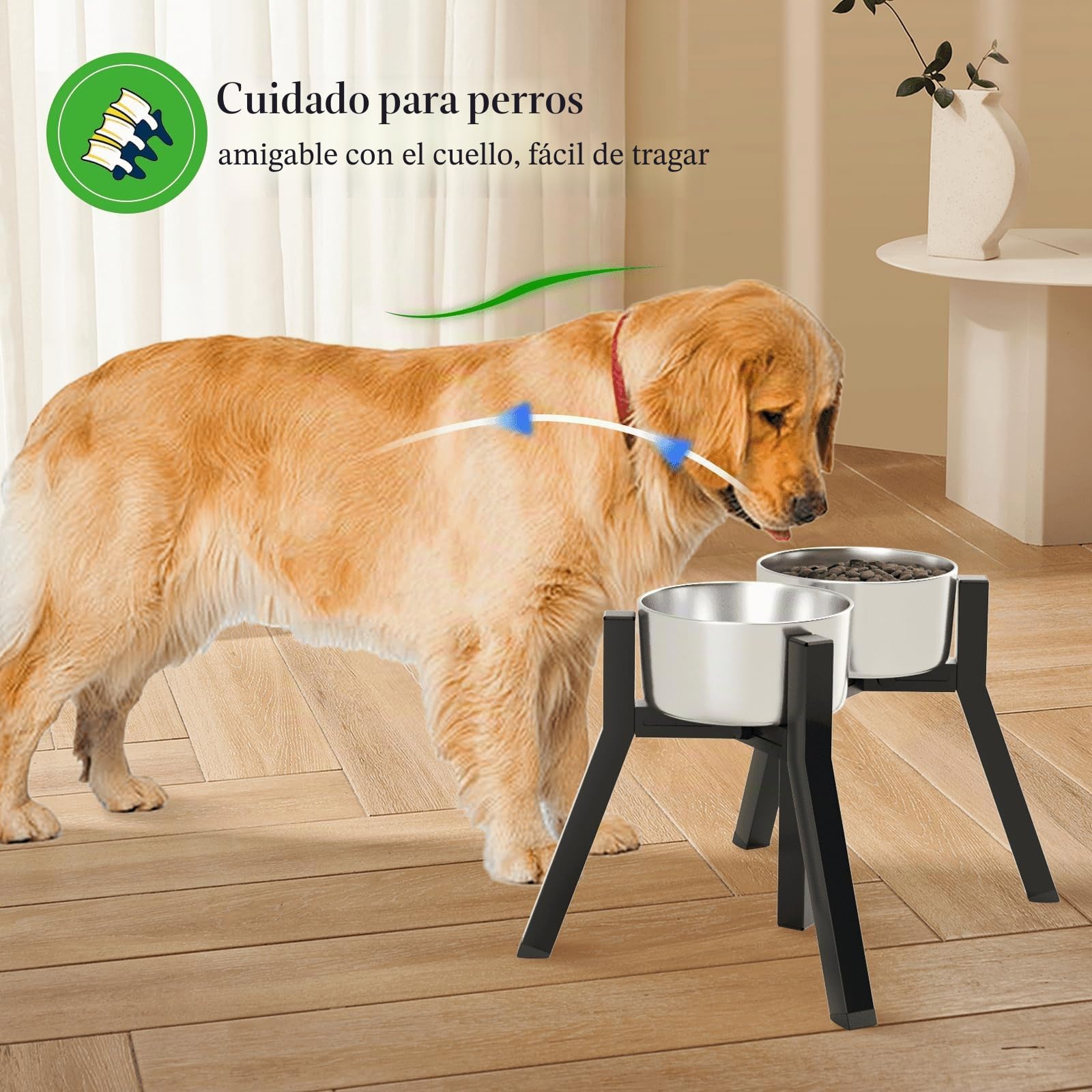 ADENGL Soporte para cuencos para perros medianos y grandes, cuencos elevados para perros, ancho ajustable para cuencos de perros de 18 a 27 cm de ancho, cuenco elevado para comida y agua para perros