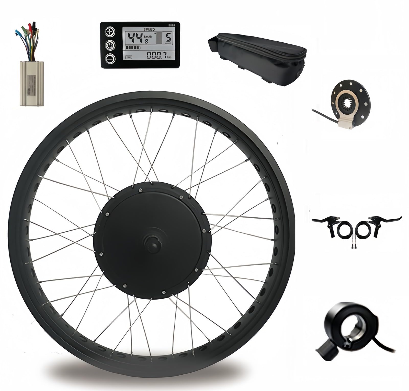 Zestaw do przebudowy roweru elektrycznego 48 V/1000 W, do roweru elektrycznego z wyświetlaczem LCD, kompatybilny z przednimi kołami 20-29 i 700C