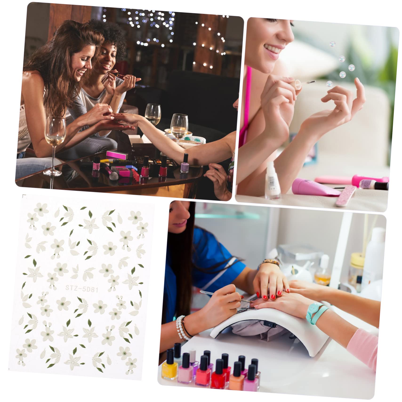 VICASKY 5 Set Decalcomanie Per Unghie Arte Etichetta Decalcomanie Per Le Nail Art Carino Adesivo Per Unghie Di Fiori Adesivo Per Unghie Fiore Resina 3 Fogli*5