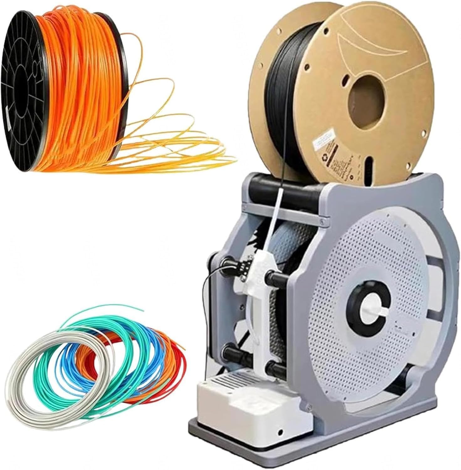 LMRXOFE 3d Electric Filament Respooler - Tangle-free Spool Winder For 1kg Filament - Efficient Wire Welding & Neat Storage Solution