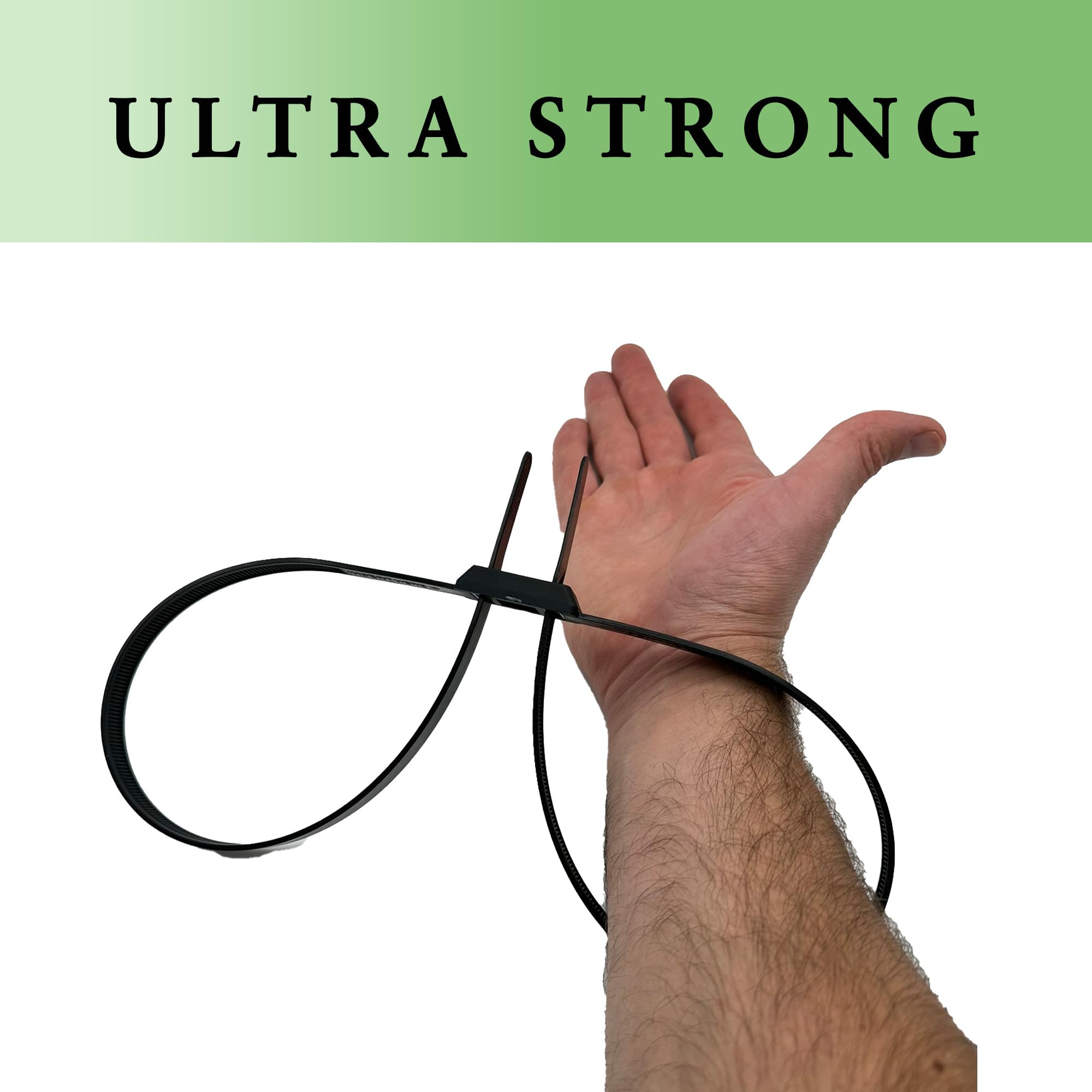 Polsini doppi in nylon resistente, 13 mm x 900 mm, fascette per cavi a doppio anello, resistenti ai raggi UV e al calore, resistenza 180 kg, chiusure per cavi di grado industriale (100)