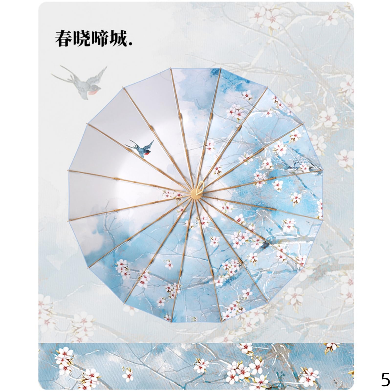 Ombrelle Anti UV Parapluie Umbrella Collue À Main De Trois Fois La Mode Sun Protection Sunshade Umbrel Solaire-16 Côtes Colorées Glue-11