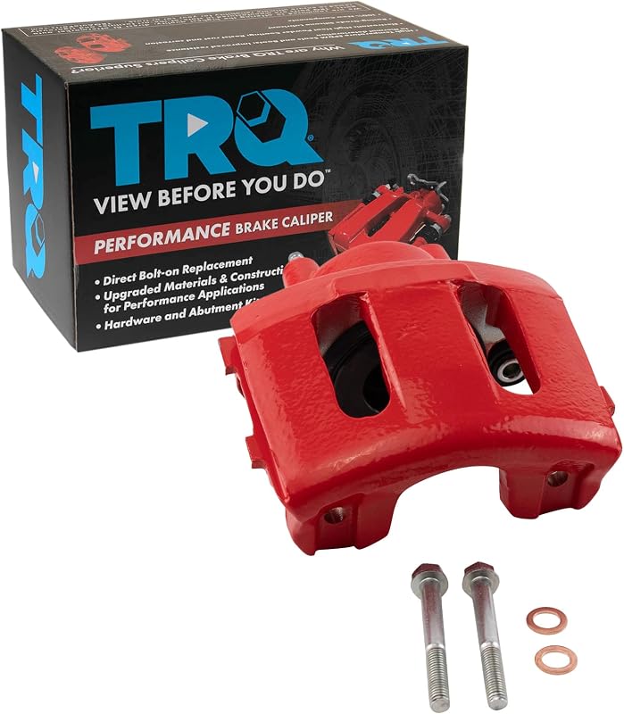 Pinça de freio dianteira esquerda TRQ Performance vermelha para Jeep – 1 unidade
