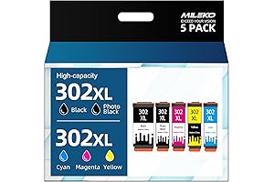 Remanufactured Ink Cartridge Replacement for Epson 302XL T302 302 XL Ink Cartridges Multipack - 5-Pack