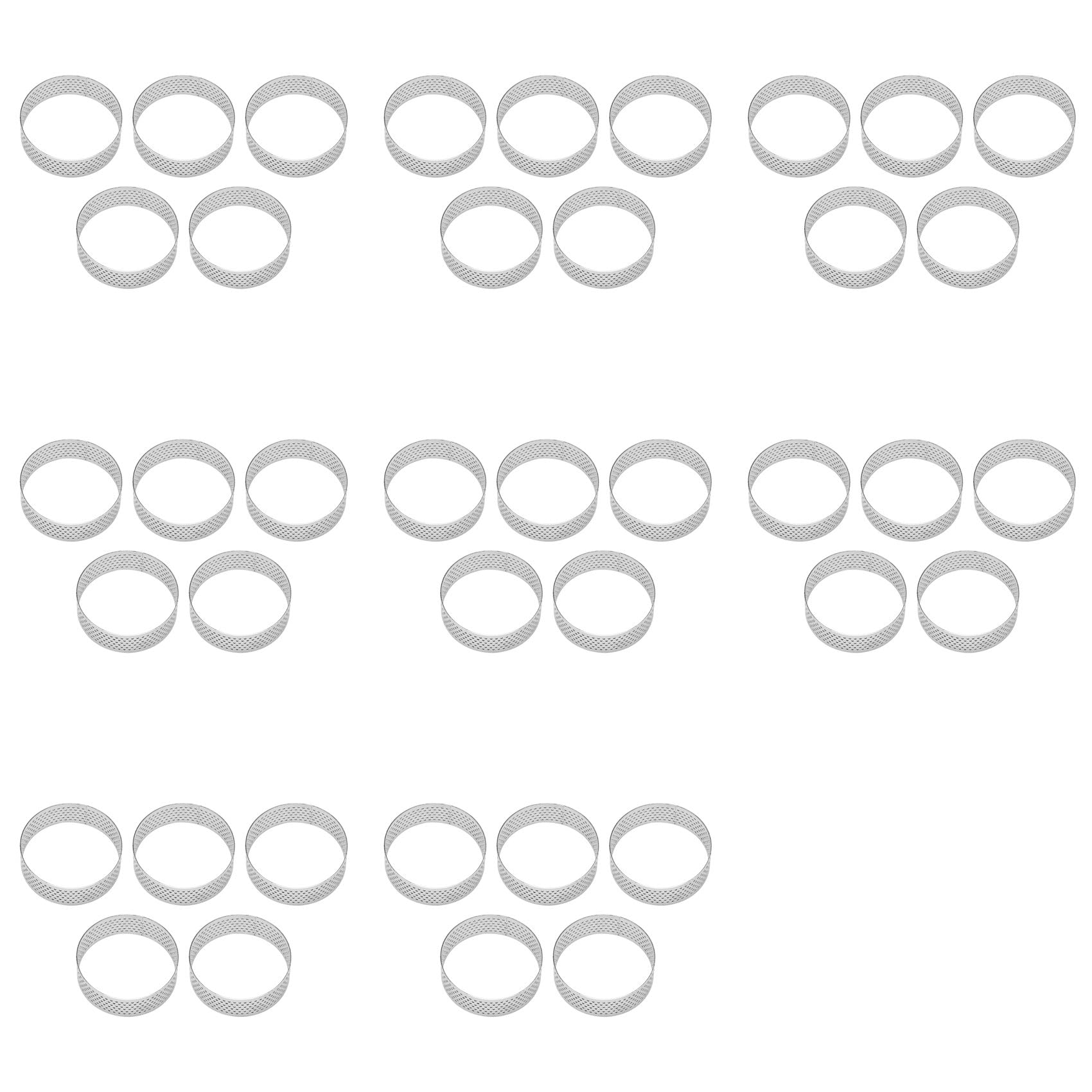 Hndhbfgrt 40Pcs 6cm Circular Tart Ring Dessert Stainless Steel Perforation Fruit Pie Quiche Cake Mousse Mold Kitchen Baking Mould