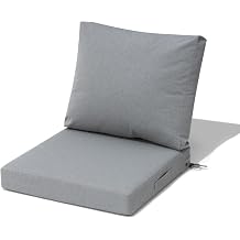 24x24 Inch Outdoor Cushions Waterproof Patio Furniture Cushions with Removable Cover Deep Seat and Back Cushion for Chair Sofa Couch Gray