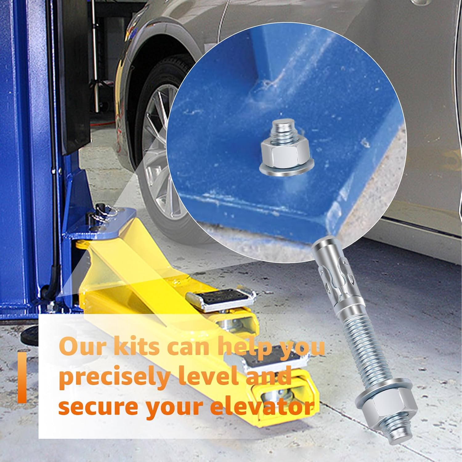 Lift Install Kit, Car Lift Installation Install Kit,(16Pcs 3/4" x 5.5" Wedge Anchor Bolts)