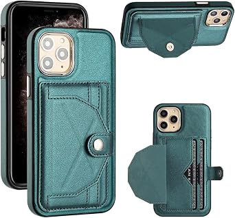 Ankoe متوافق مع حافظة iPhone 11 Pro مع حامل بطاقات، غطاء هاتف قابل للطي من الجلد الصناعي مع حامل مغناطيسي للنساء والفتيات، حافظة واقية لهاتف iPhone 11 Pro باللون الأخضر