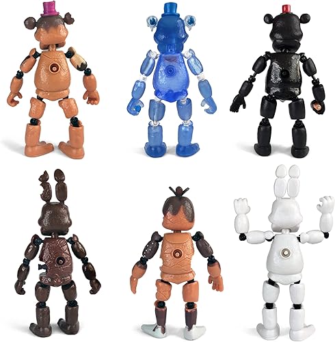 Miniatura 2 de Toysvill Inspirado en Five Nights at Freddys | Chocolate | Figuras de acción de Freddy's (FNAF) Juego de 6 piezas [Rockstar & Chocolate Freddy,
