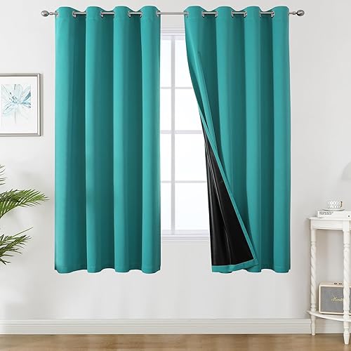 Miniatura 43 de Estelar Textiler Cortinas opacas 100% blancas para habitación, cortinas opacas con aislamiento térmico y bloqueo total de luz con ojales de 84