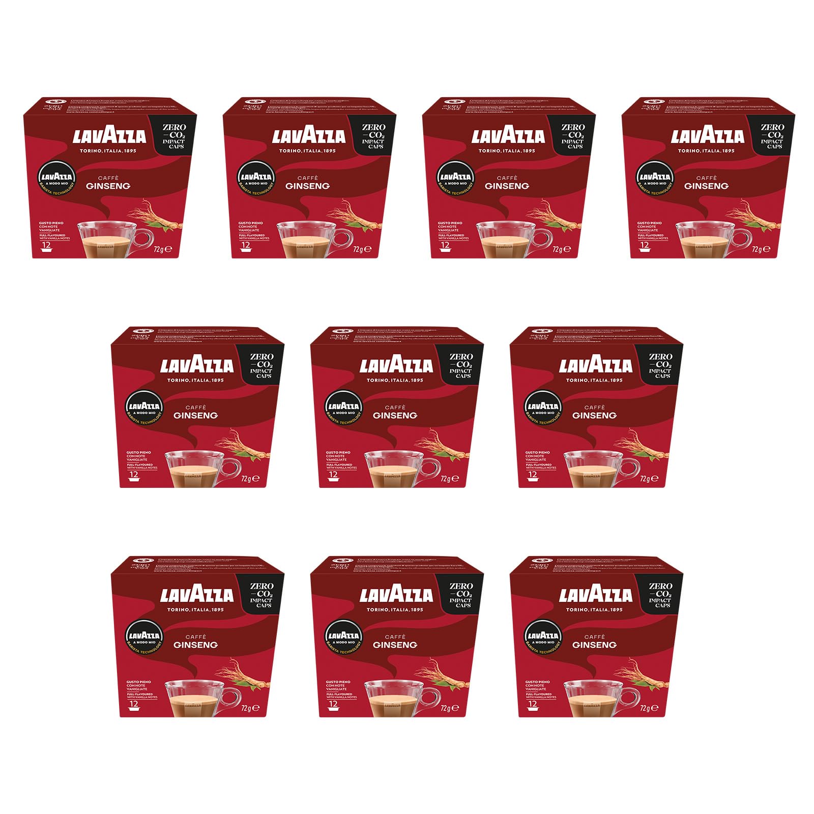 Lavazza A Modo Mio Caffè Ginseng, 10 Confezioni da 12 Capsule, 120 Capsule totali
