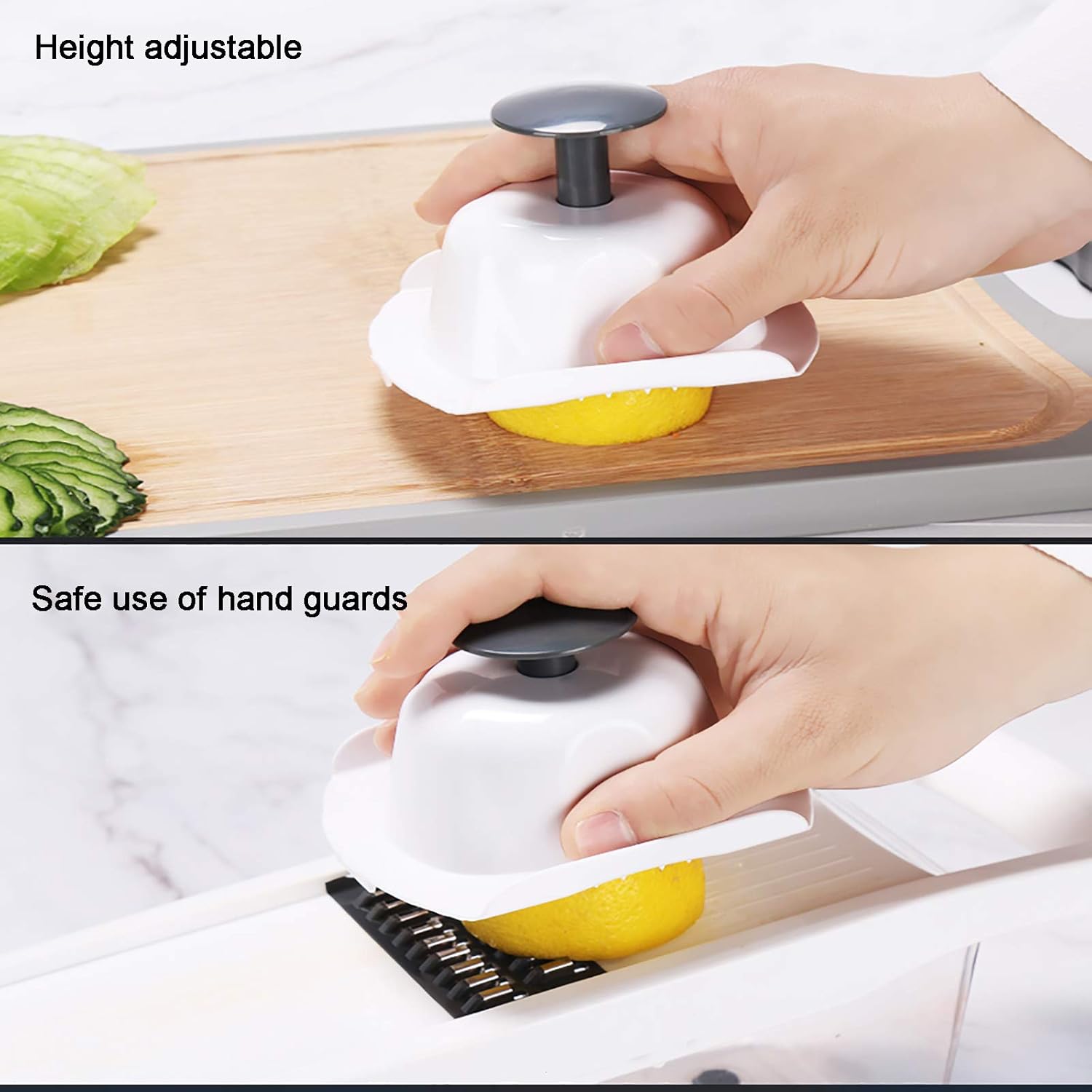 Mandolin Slicer Cutter Multifunctional Onion Mincer Chopper with Container and Stainless Steel Blades Vegetable Chopper Food Chopper Crusher for Dicing Slicing and Chopping Food-6 in 1 33x11x11cm(1