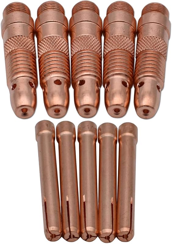 TIG Collet Body 10N31 (1/16") & Collet 10N23 Fit TIG Welding Torch 17 18 26 | GZTIGWELD 10Pcs Collet Body 10N31 (1/16") & Collet 10N23 (1/16") Consumables KIT for TIG Welding Torch 17, 18 and 26