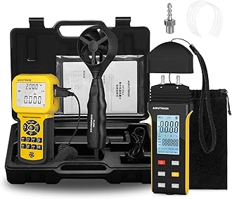 CFM Anemometer AP-846A Air Flow Meter with HVAC Manometer Gas Pressure Meter AP-981A Manometer (2Packs)