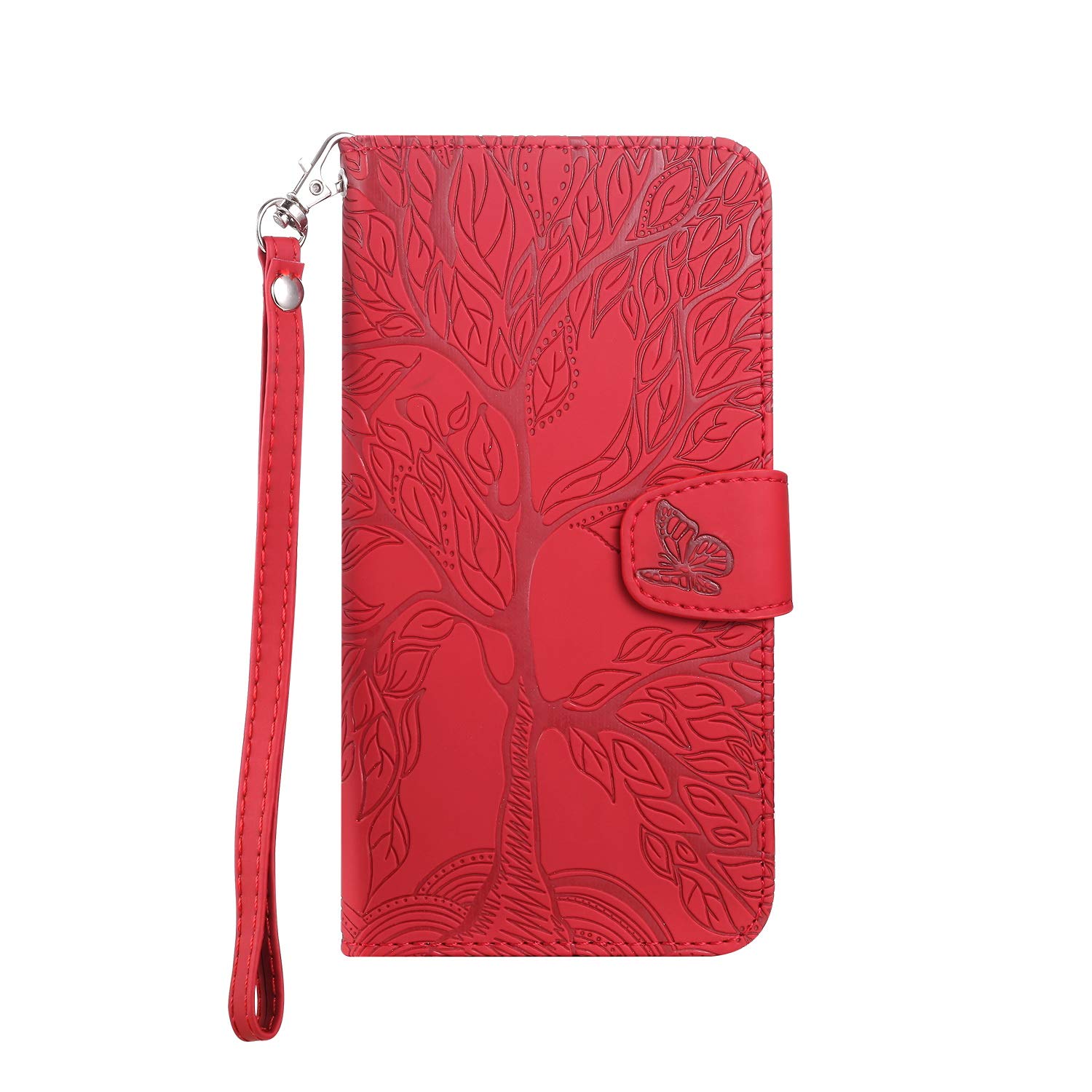 Custodia Portafoglio In Pelle PU Con Albero Della Vita Per IPhone 7 Plus/8 Plus, Marrone - 2 Slot E Supporto
